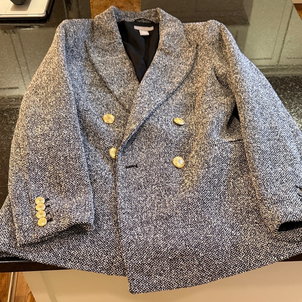 H&M Women’s Wool Tweed Sport Coat with Gold Buttons - size XS, Great Condition!